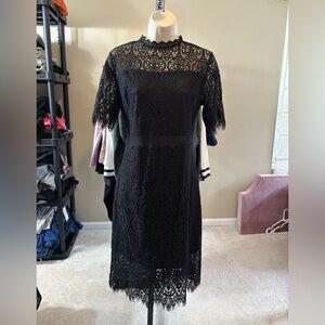 Chic Black Lace Long Sleeve Dress